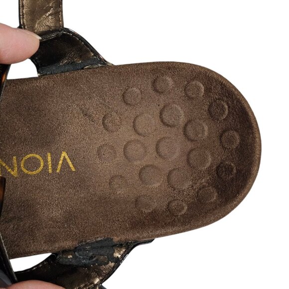 Vionic Women’s Amber Sandals Brown Tortoise Shell Size 8 Strappy - READ - Picture 10 of 12